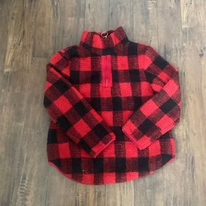 Womens fuzzy 1/4 zip pullover